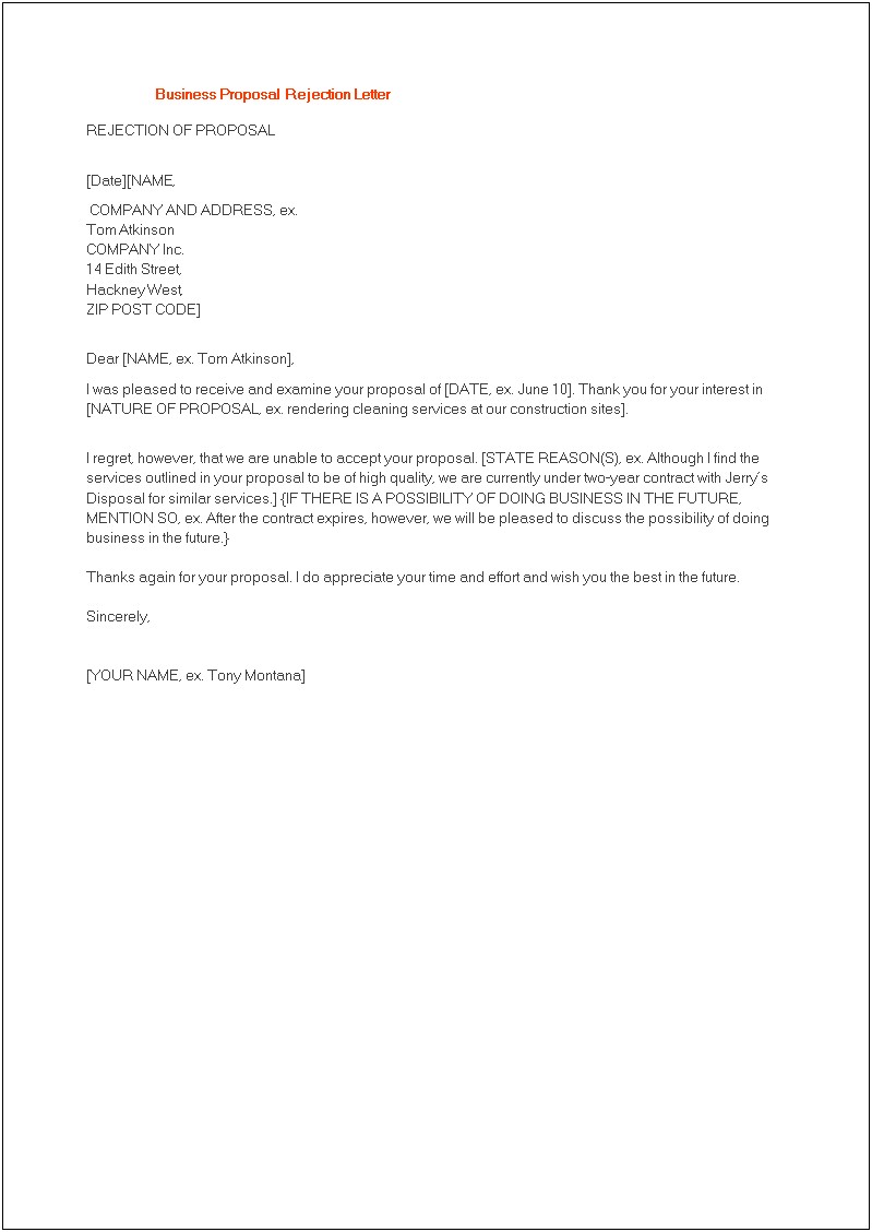 Job Rejection Letter Email Template Non Profit