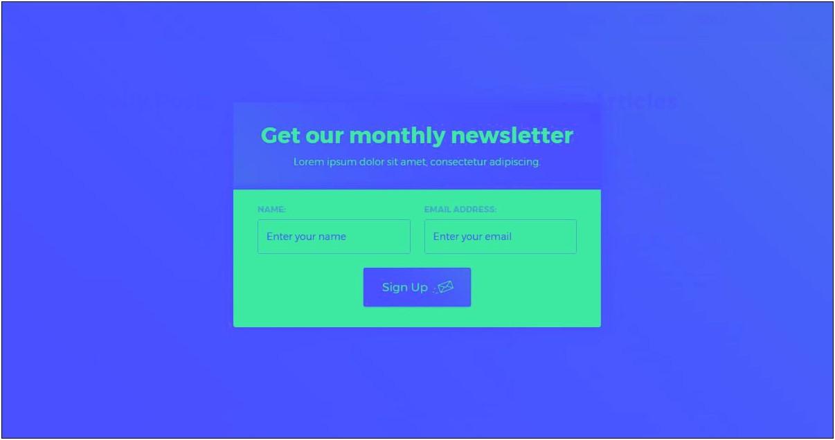 Join Our Email Letter Modal Css Template