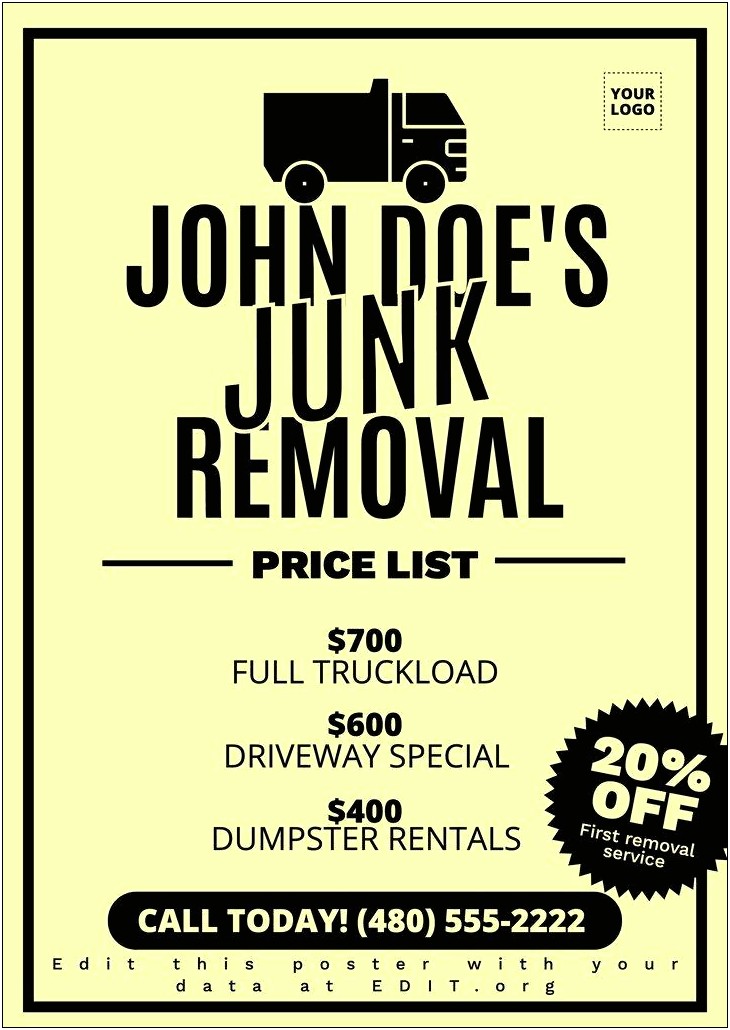 Junk Removal Letter Templates To Clients