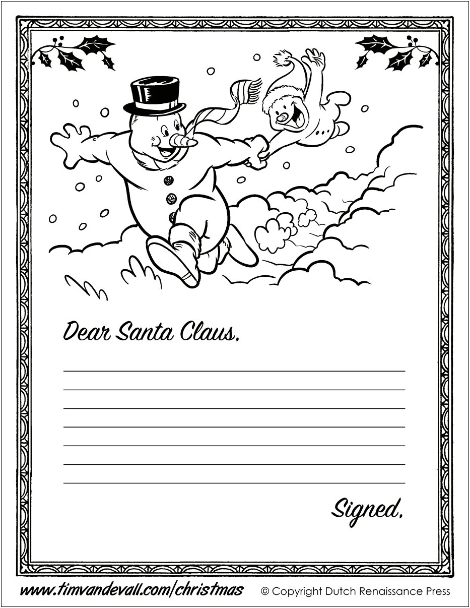 Kids And Santa Letter Templates Free