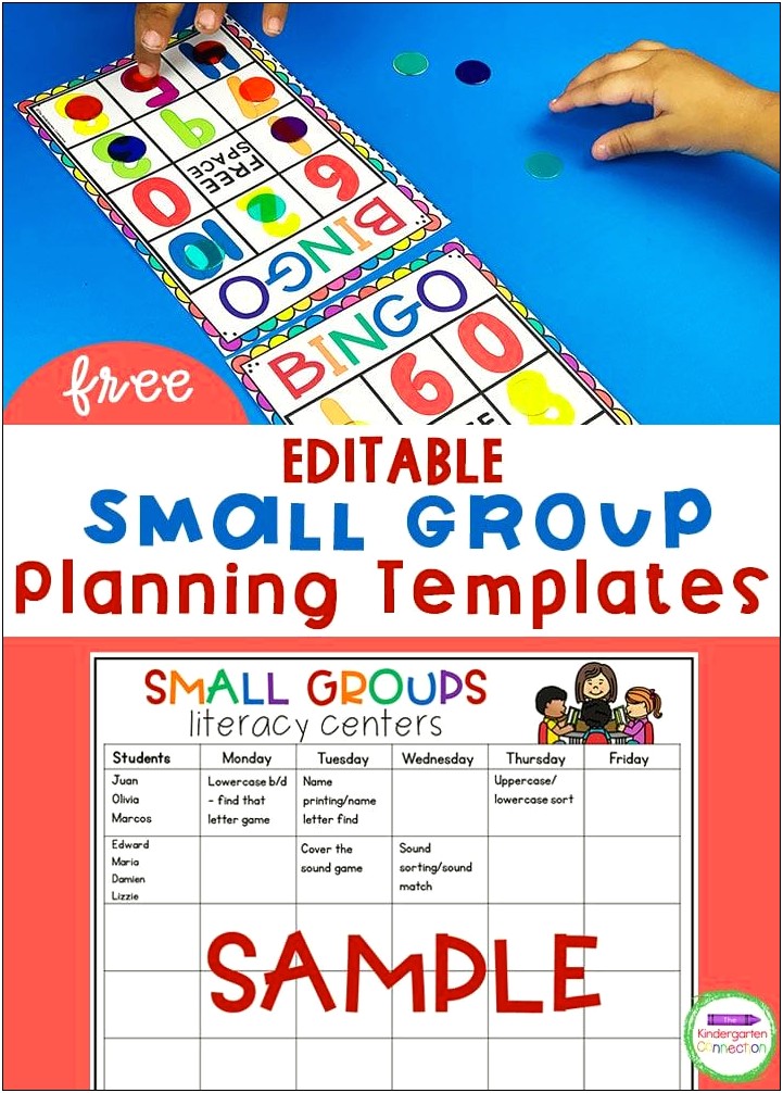 Kindergarten Guided Reading Group Lesson Plan Template