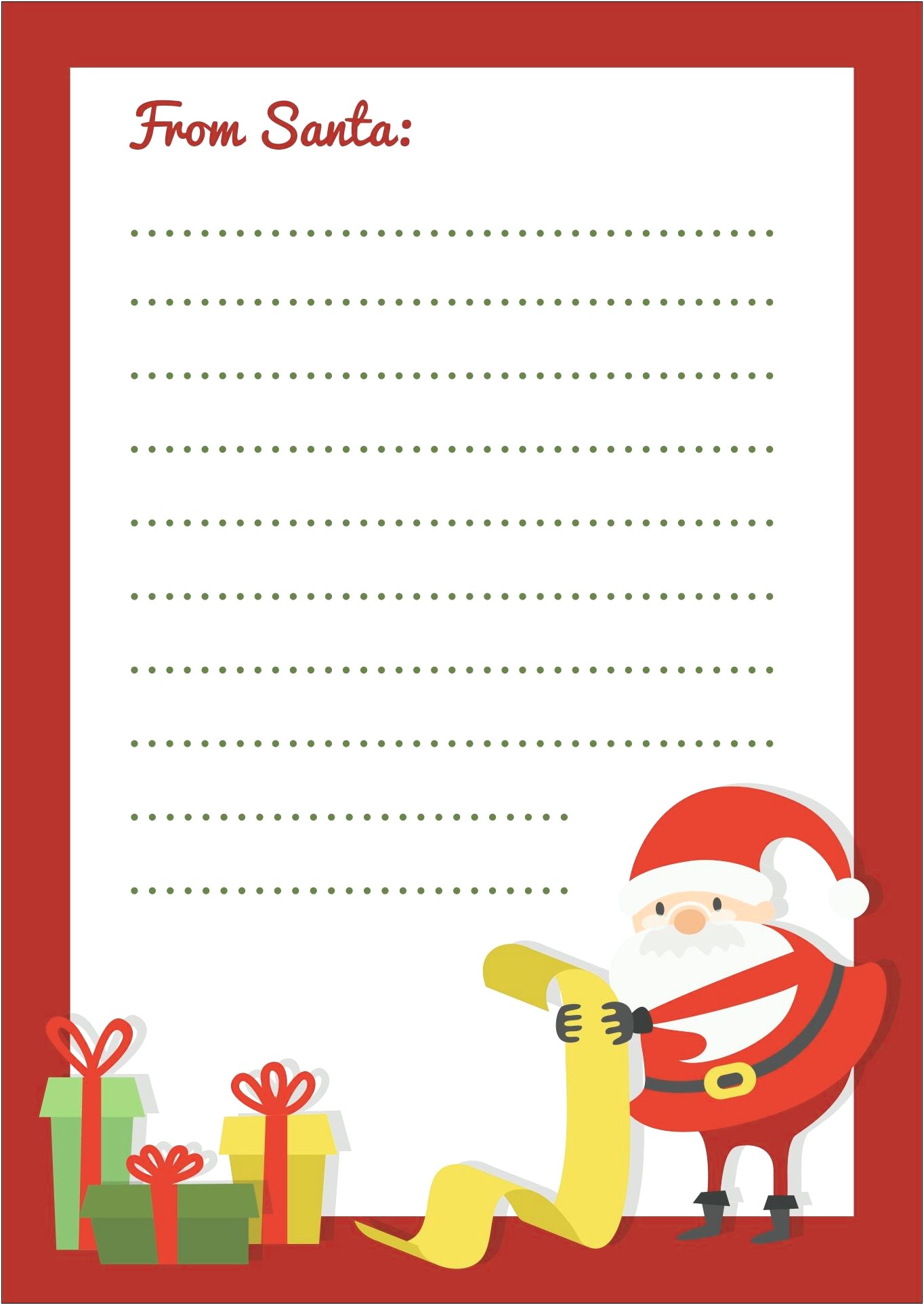 L Santa Letter Response Blank Template