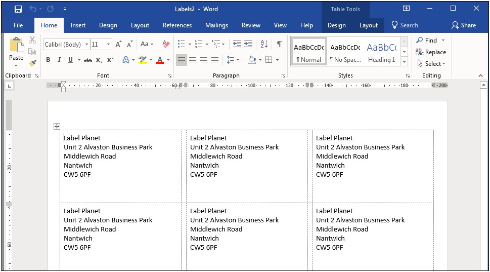 Label Template For Word Different Labels