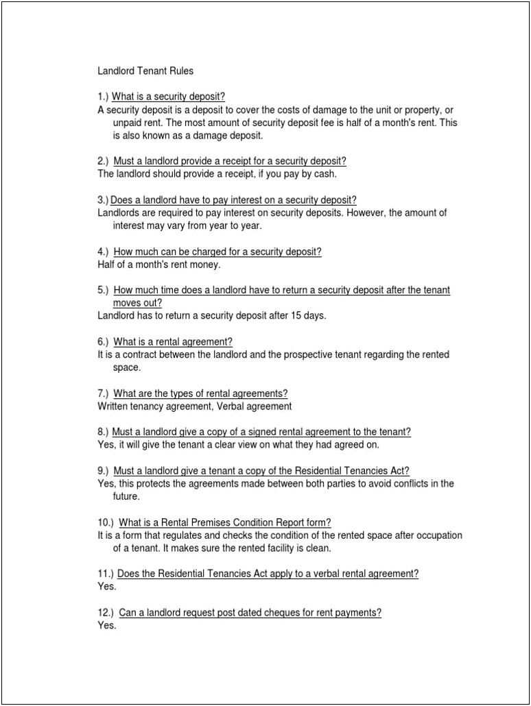 Landlord Damage To Unit Payment Plan Template