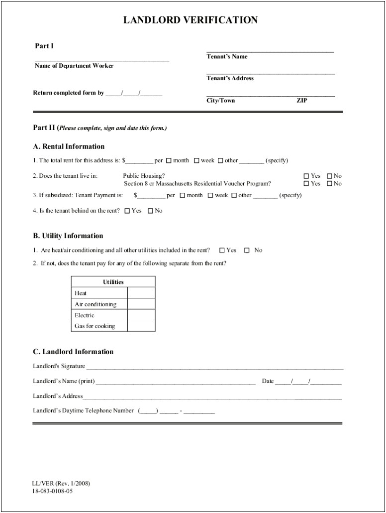 Landlord Letter To Tenant Proof Of Residence Template