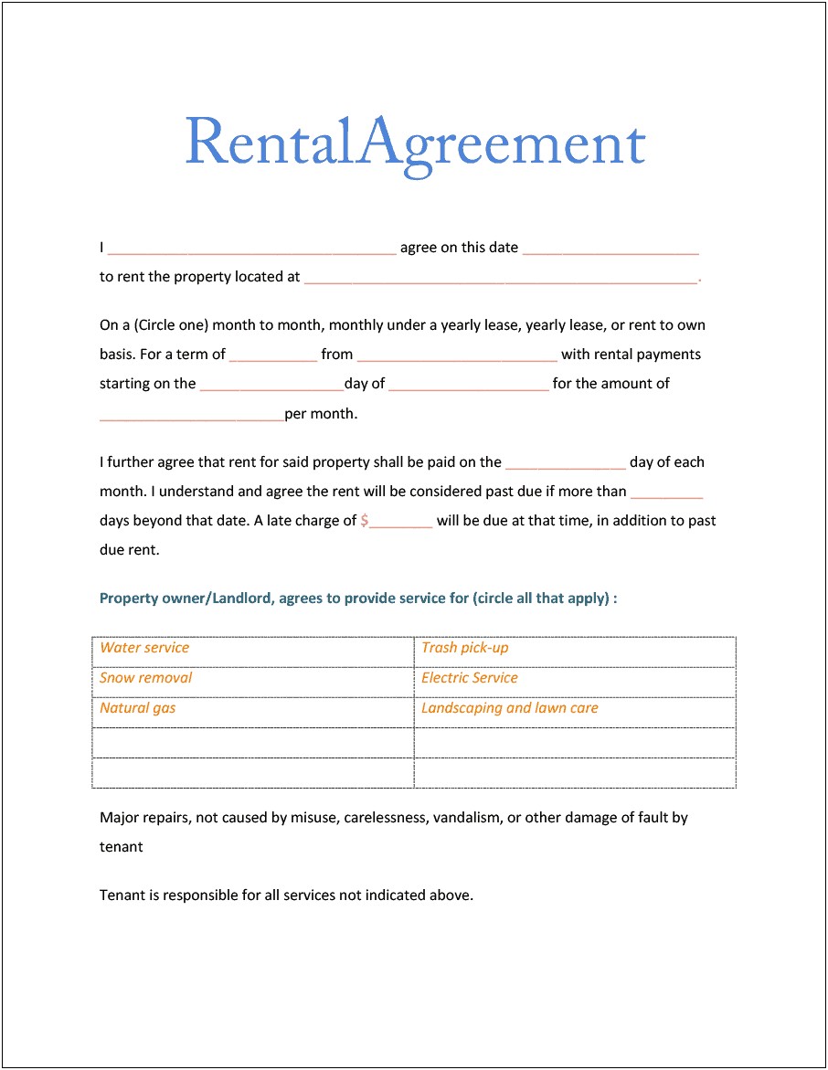 Landord Room Rental Aggreement Back Rent Letter Templates