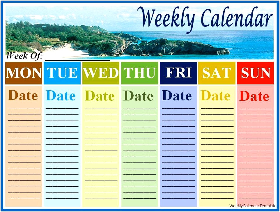 Large To Do Calendar Template Word