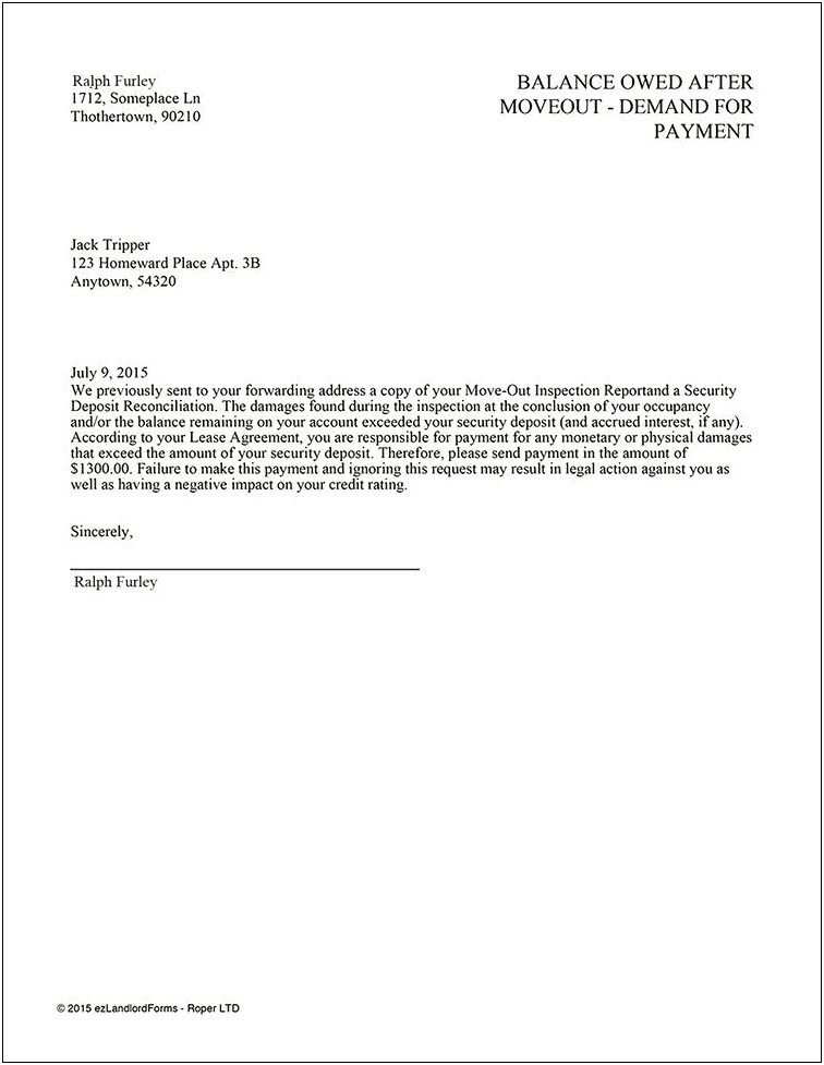 Lawyer Letter Template For Money Owed