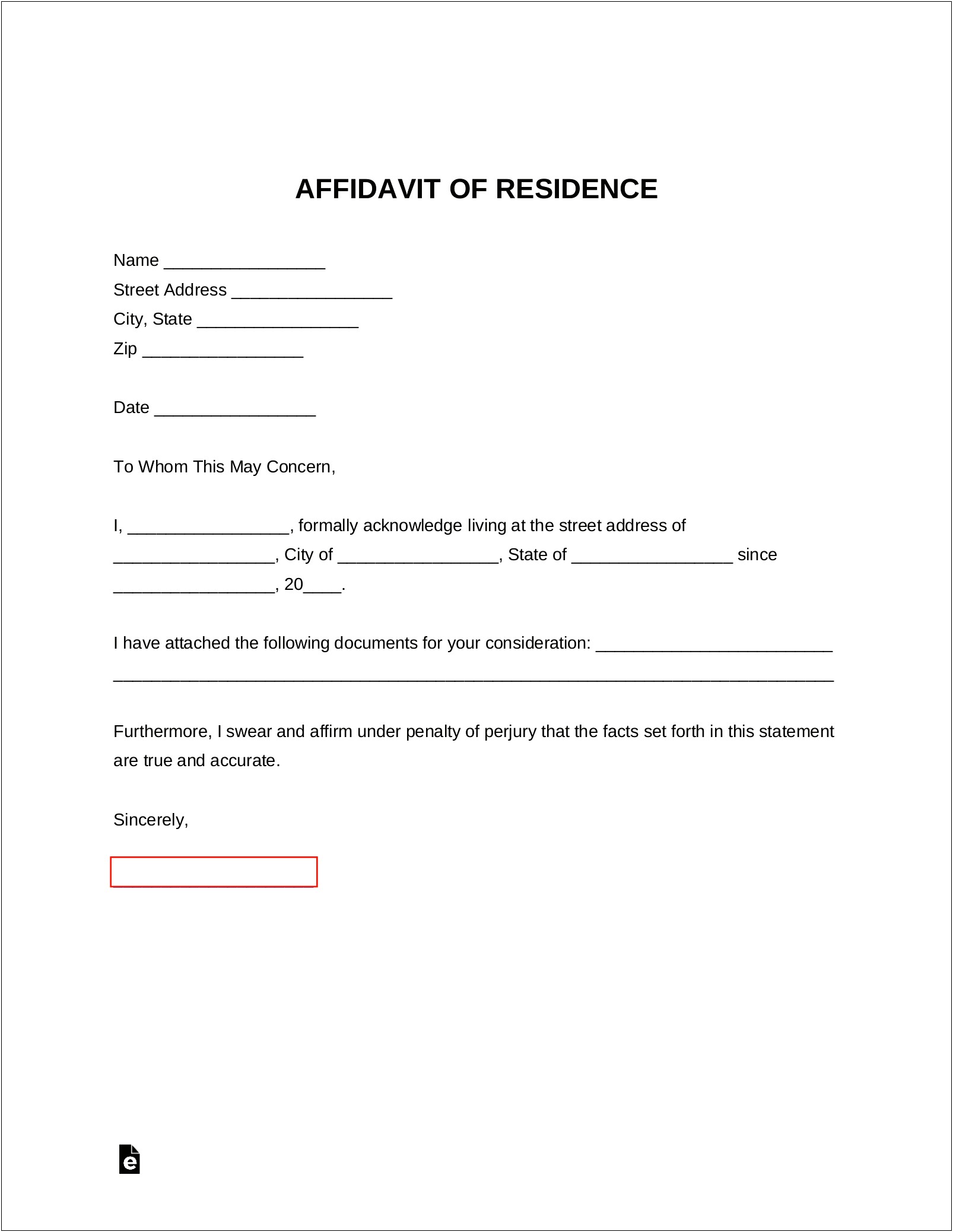 Leagal Letter Template For Proof Of Residency