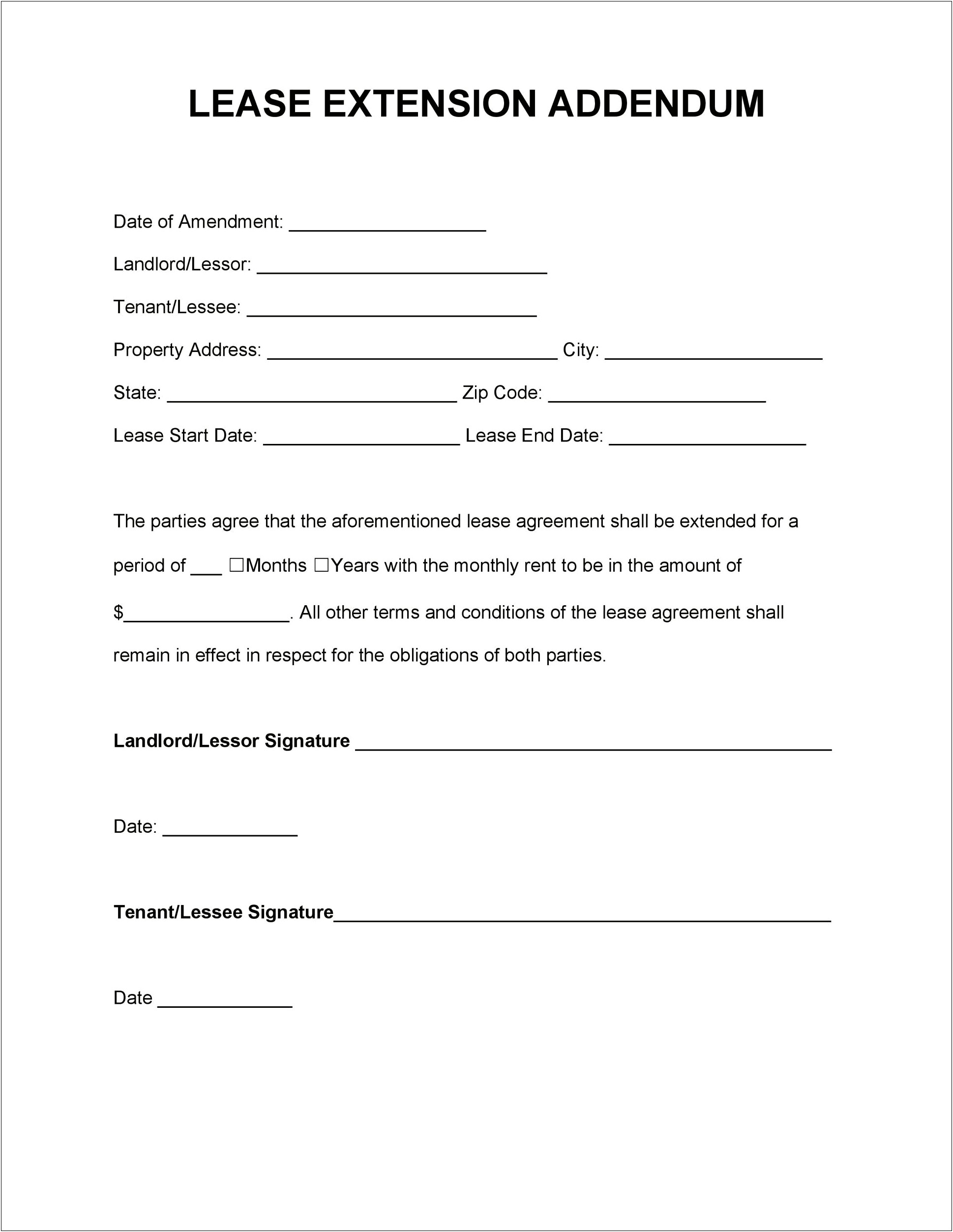 Lease Renewal Letter To Tenant Template