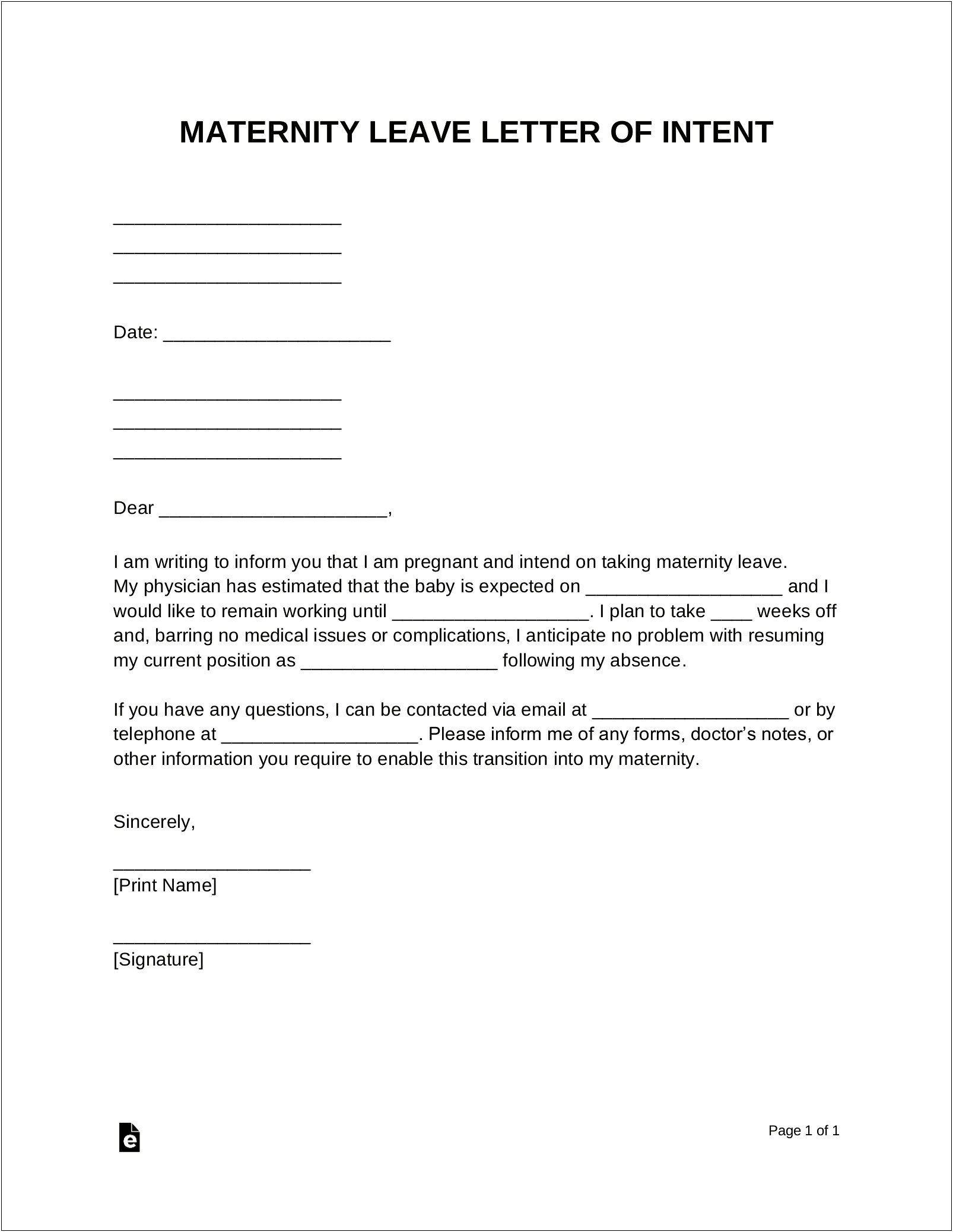 Leave Of Absence Letter Template Employer Teacher