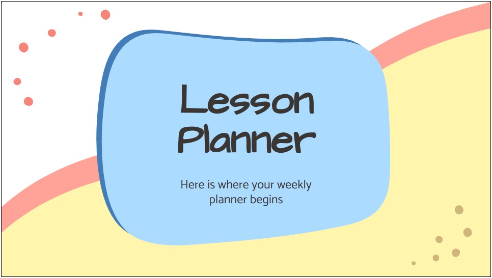 Lesson Plan Book Template Google Slides