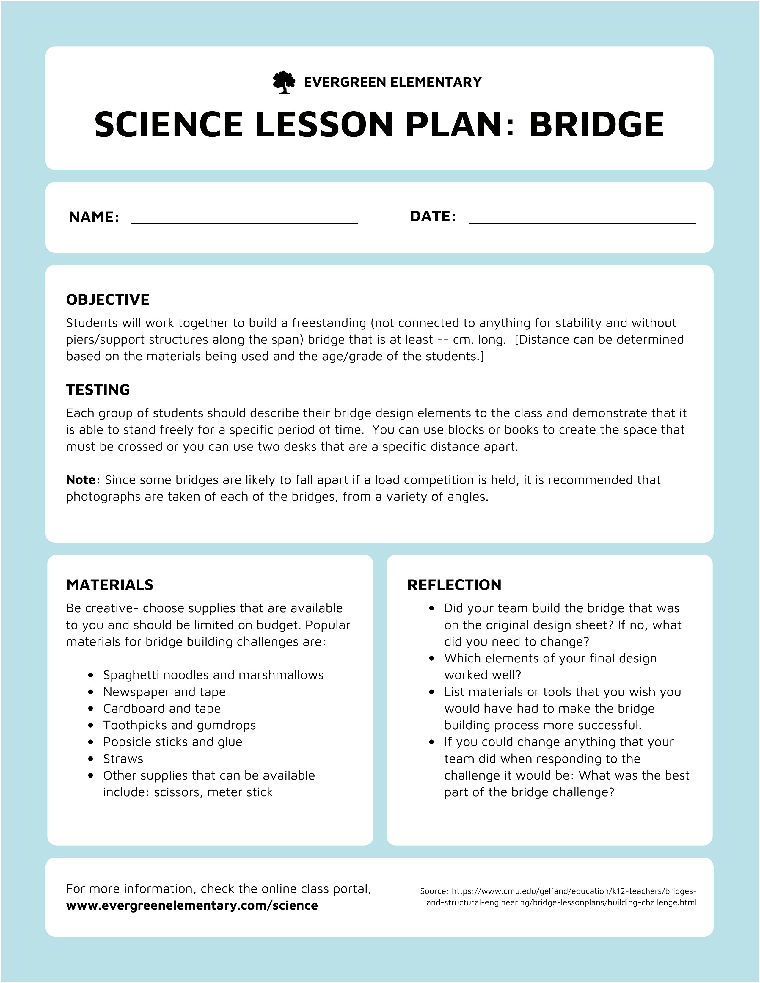 Lesson Plan Template 7th Grade Science