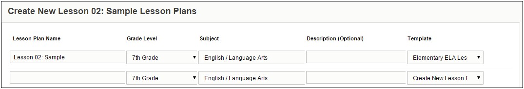 Lesson Plan Template Drop Down Menu