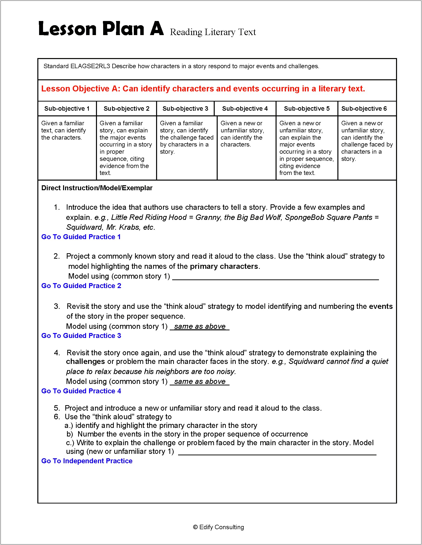 Lesson Plan Template For Georgia Standards