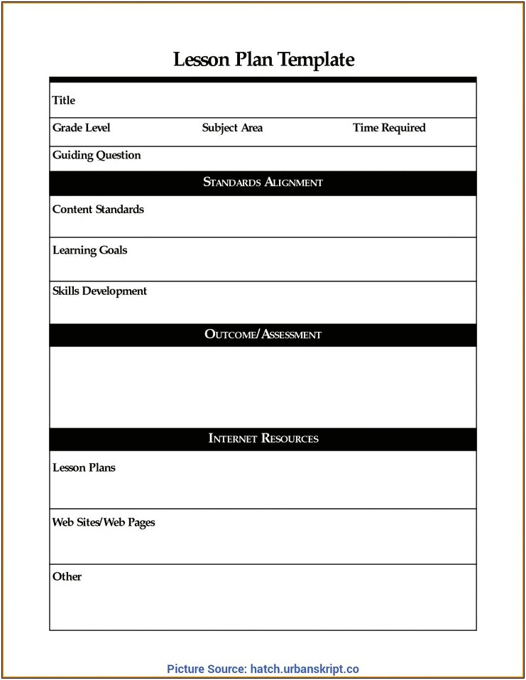 Lesson Plan Template For Observation Florida