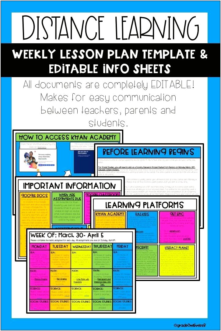 Lesson Plan Template For Online Learning