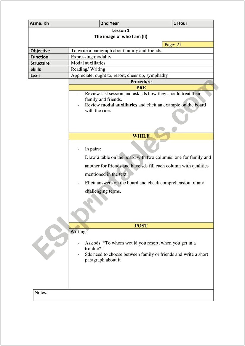 Lesson Plan Template For Reading Comprehensiion