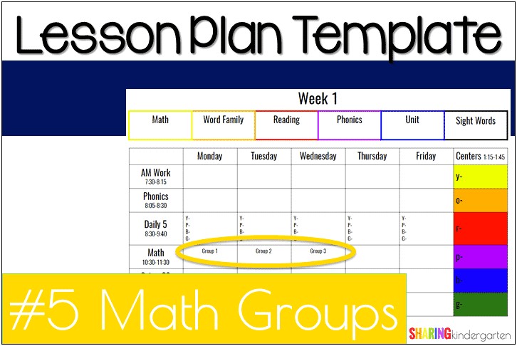 Lesson Plan Template For Small Groups