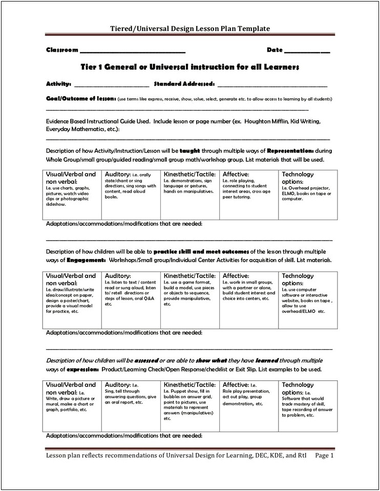 Lesson Plan Template For Toddlers On Pinterest