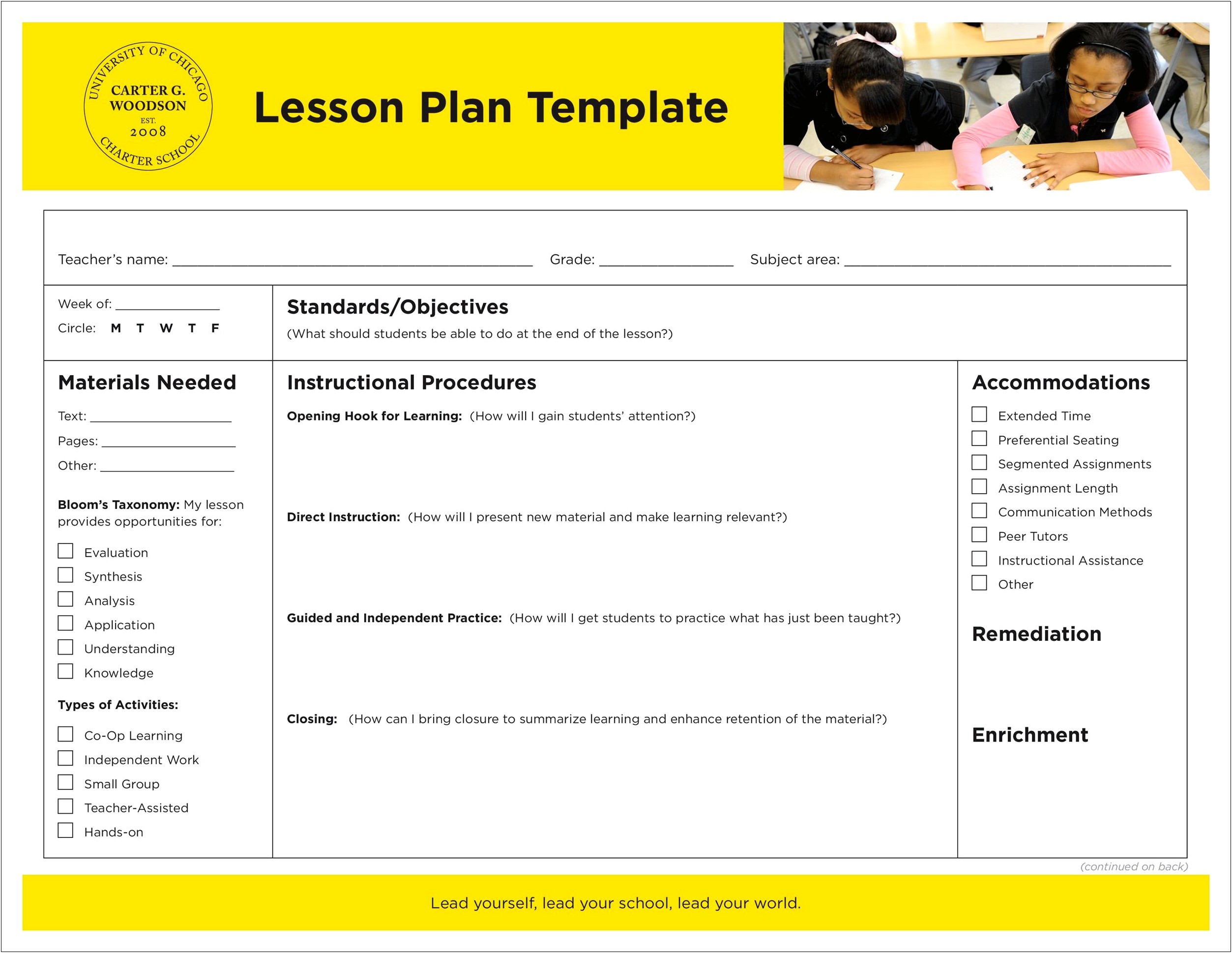 Lesson Plan Template O P E