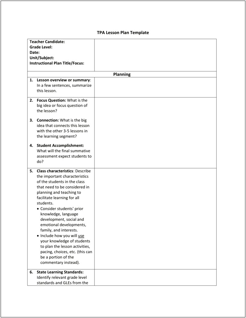 Lesson Plan Template To Include Relevance