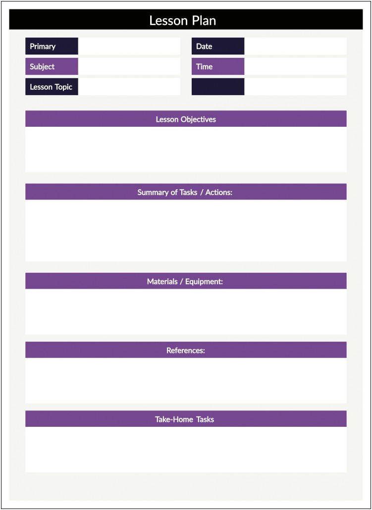 Lesson Plan Template To Use Online