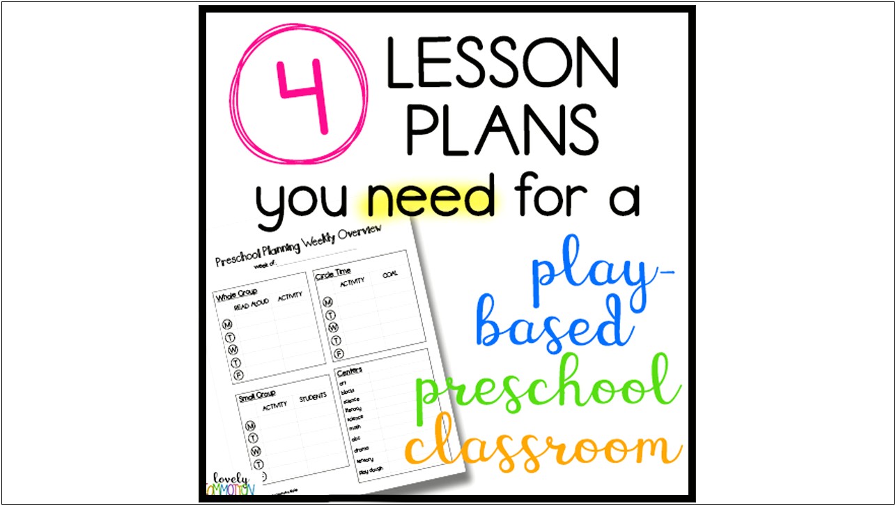 Lesson Plan Template Week Theme Preschool