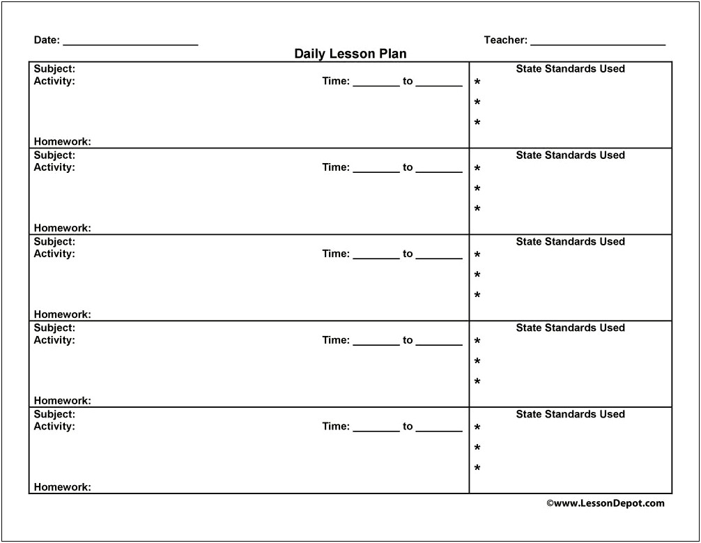 Lesson Plan Templates For Common Core Elementary