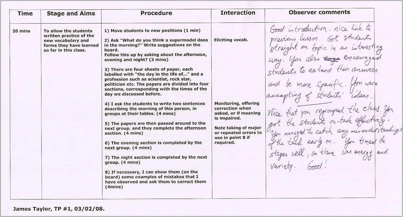 Lesson Plan Templates For Double Class Double Subjects