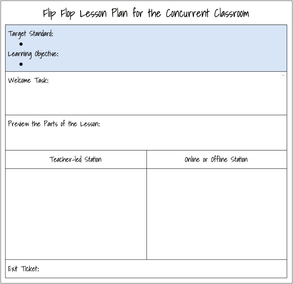 Lesson Plan Templates For Ese Teachers