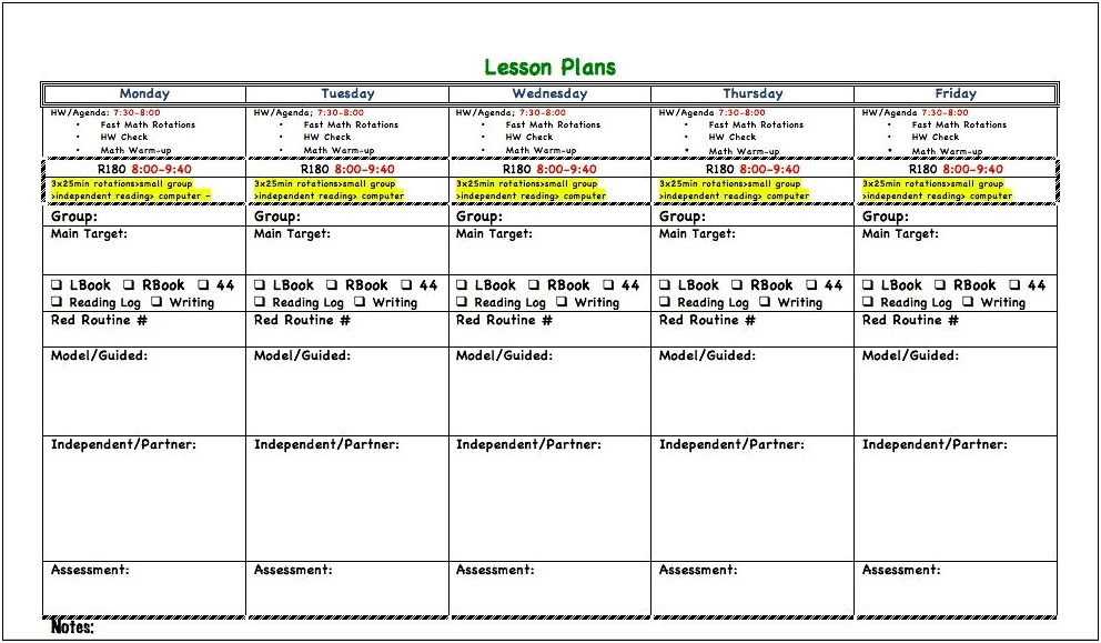 Lesson Plan Templates For Science Middle School