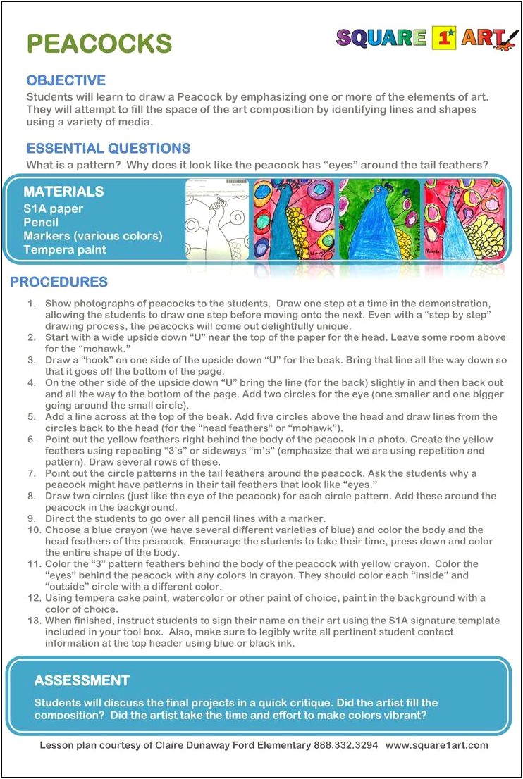 Lesson Plan Templates National Core Art Centers