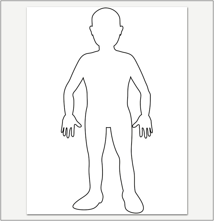 Lesson Plans Human Body Outline Template