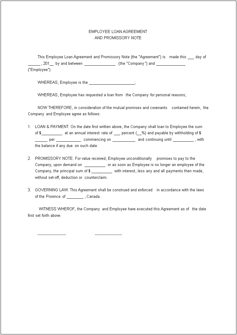 Letter About Changes To Promissory Note Template