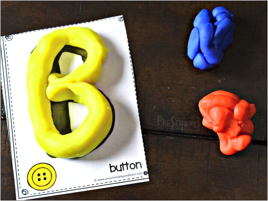 Letter B Teddy Bear Play Doh Template