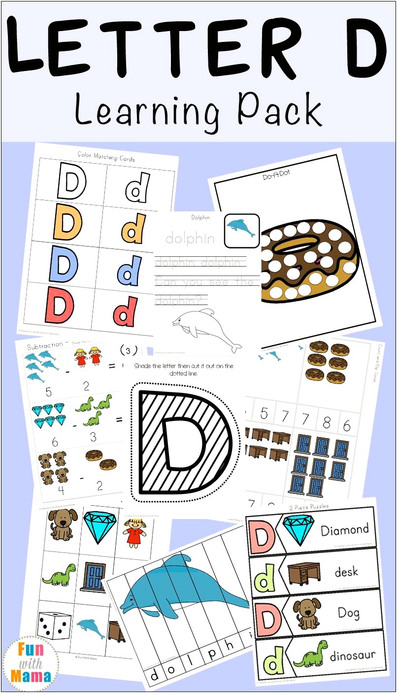 Letter D Craft Template For 3 Year Olds