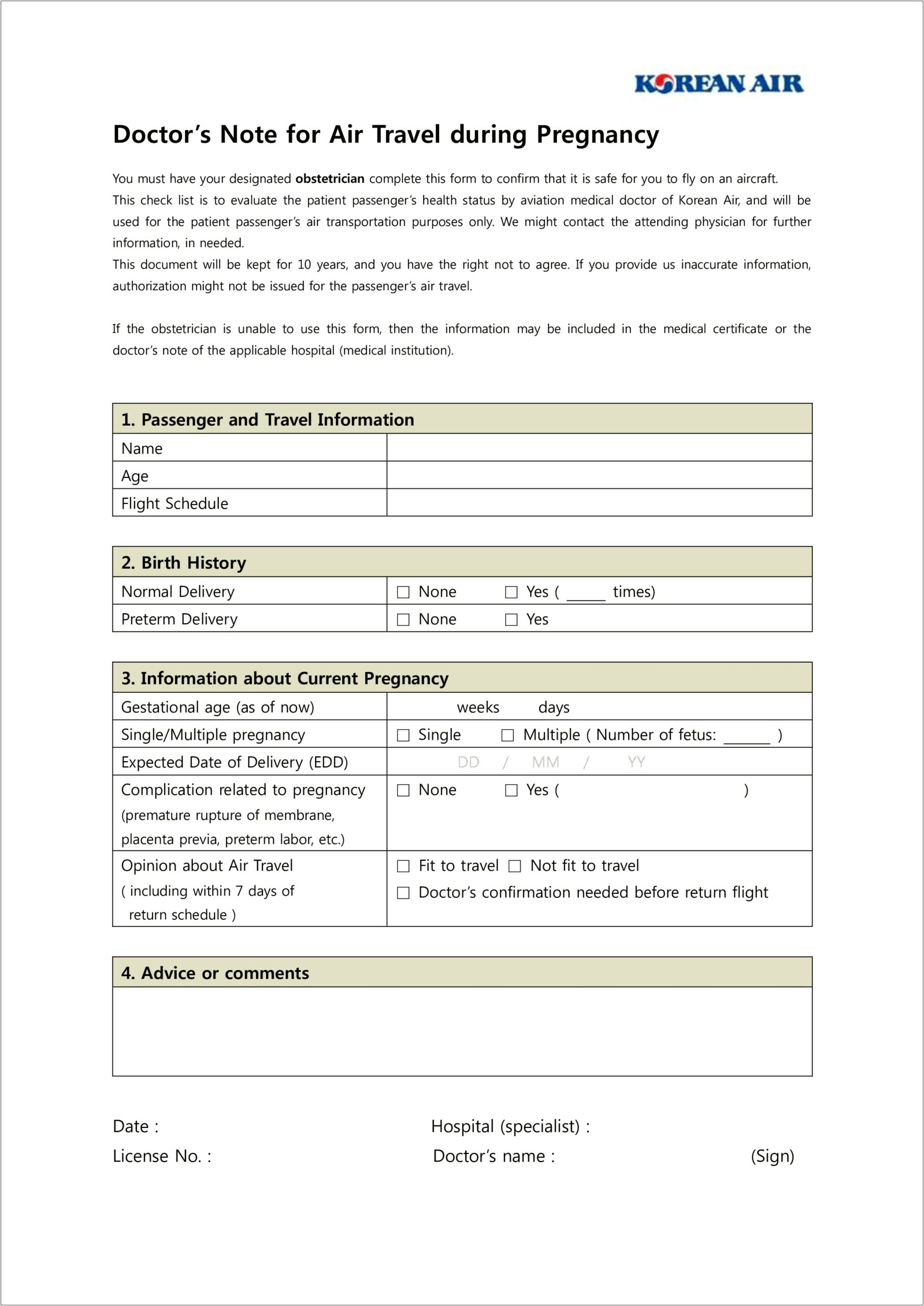 Letter Excusing Flight From Doctor Template