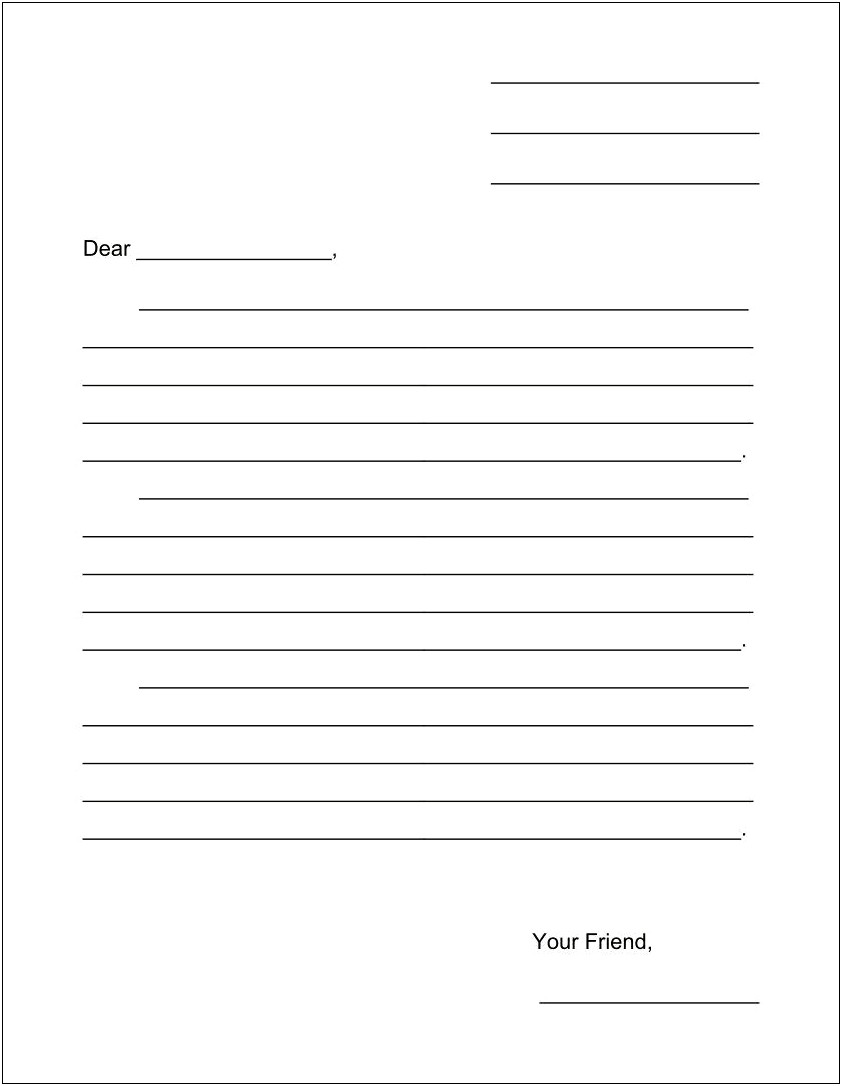 Letter Format Template For Kids Cute