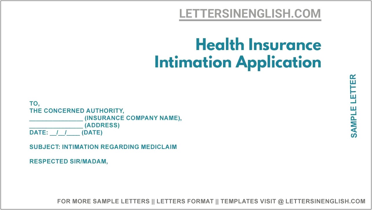 Letter From An Employer Terminate Health Insurance Template