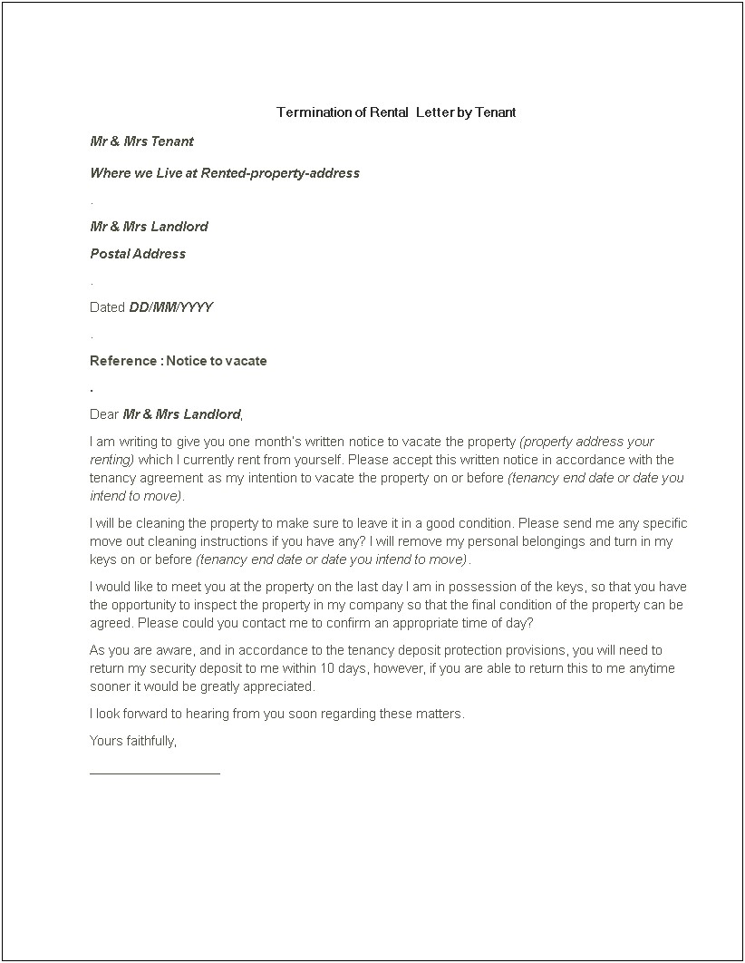 Letter From Landlord Confirming Tenancy Template