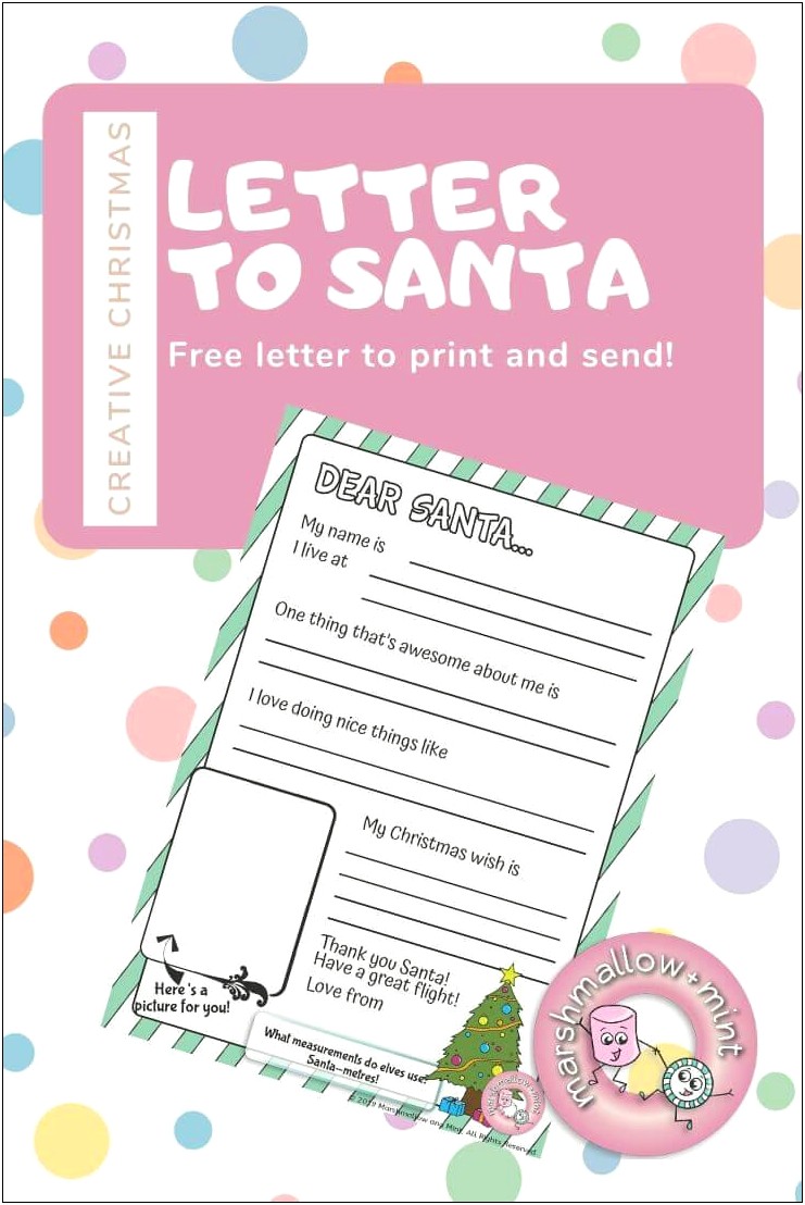 Letter From Santa Template Word For Toddlers