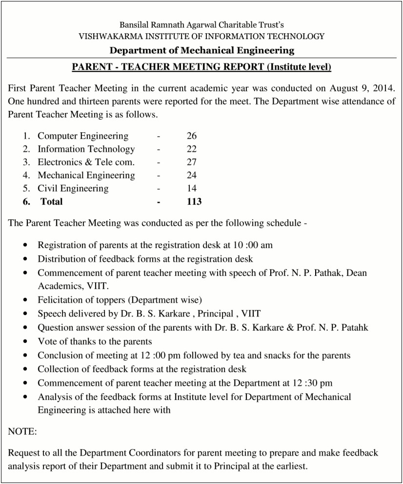 Letter From Student To Parent Template