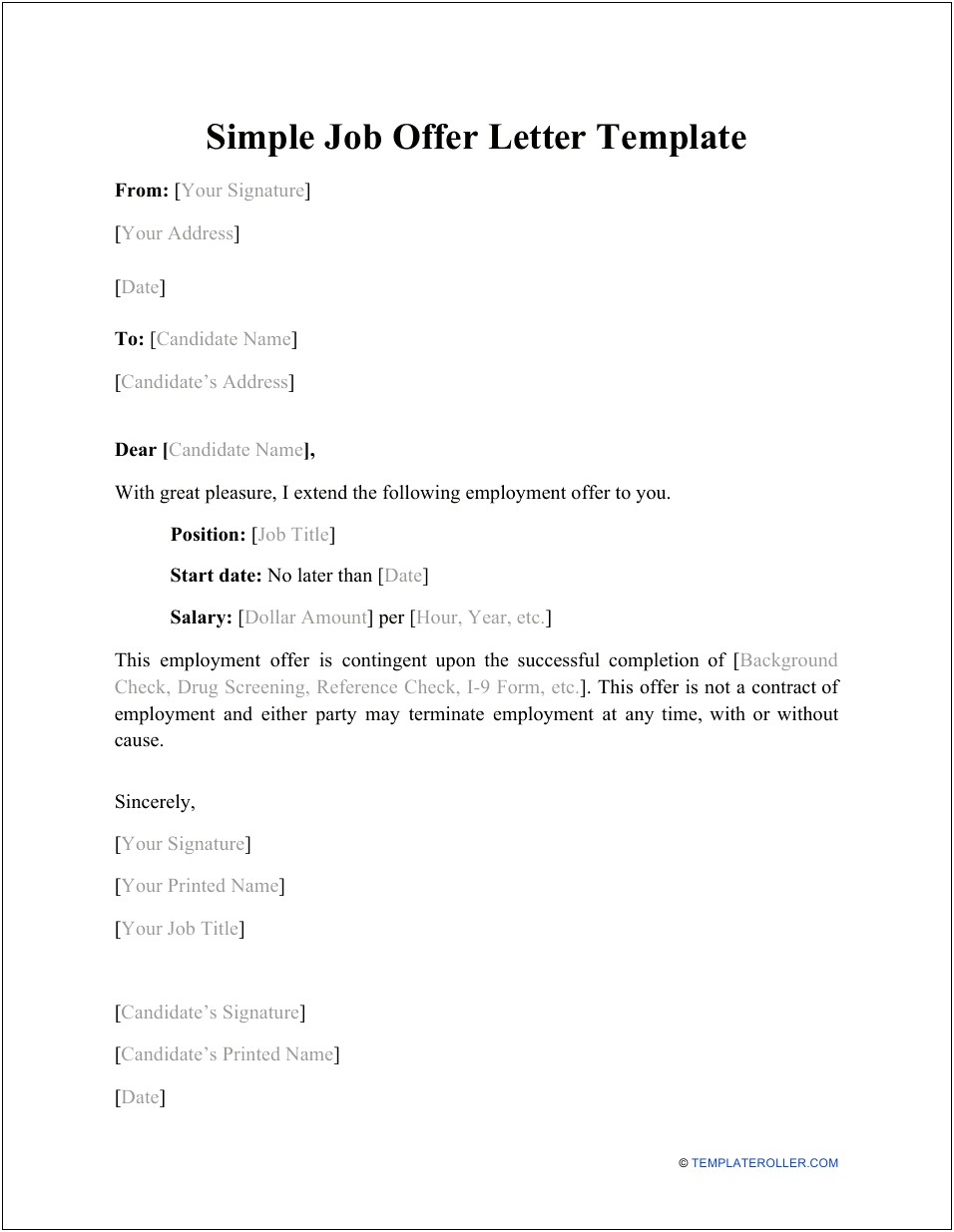 Letter From Work To Introducing Employees Salary Template