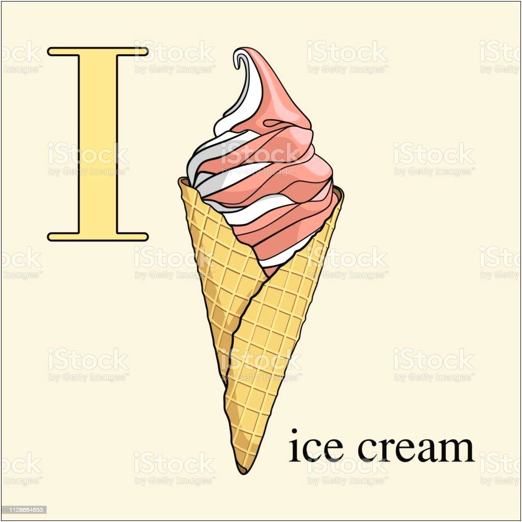 Letter I Ice Cream Craft Template