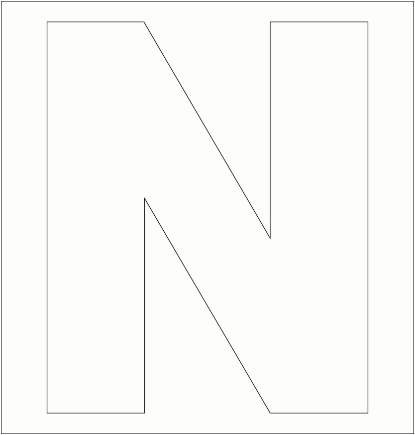 Letter N Template Black And White