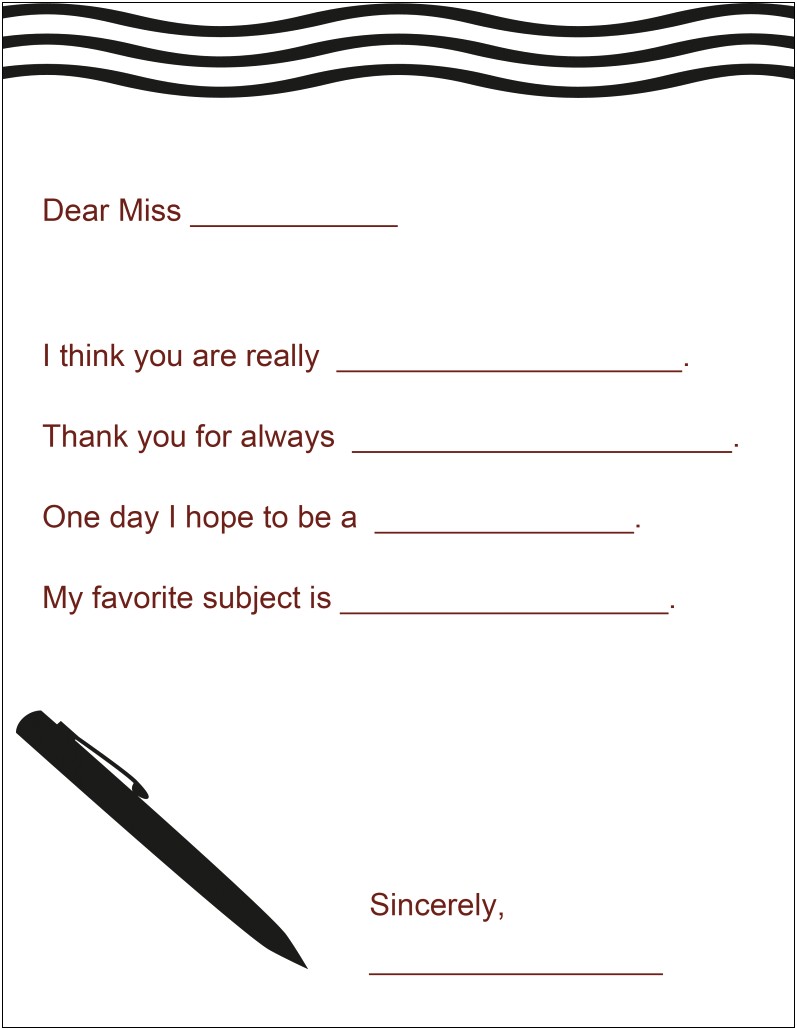 Letter Of Appreciation Template For Teacher Appreciation