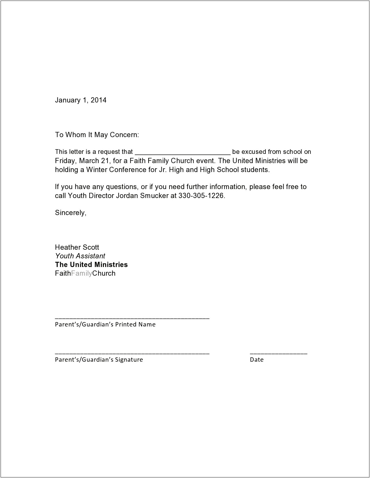 Letter Of Attendance Template For School