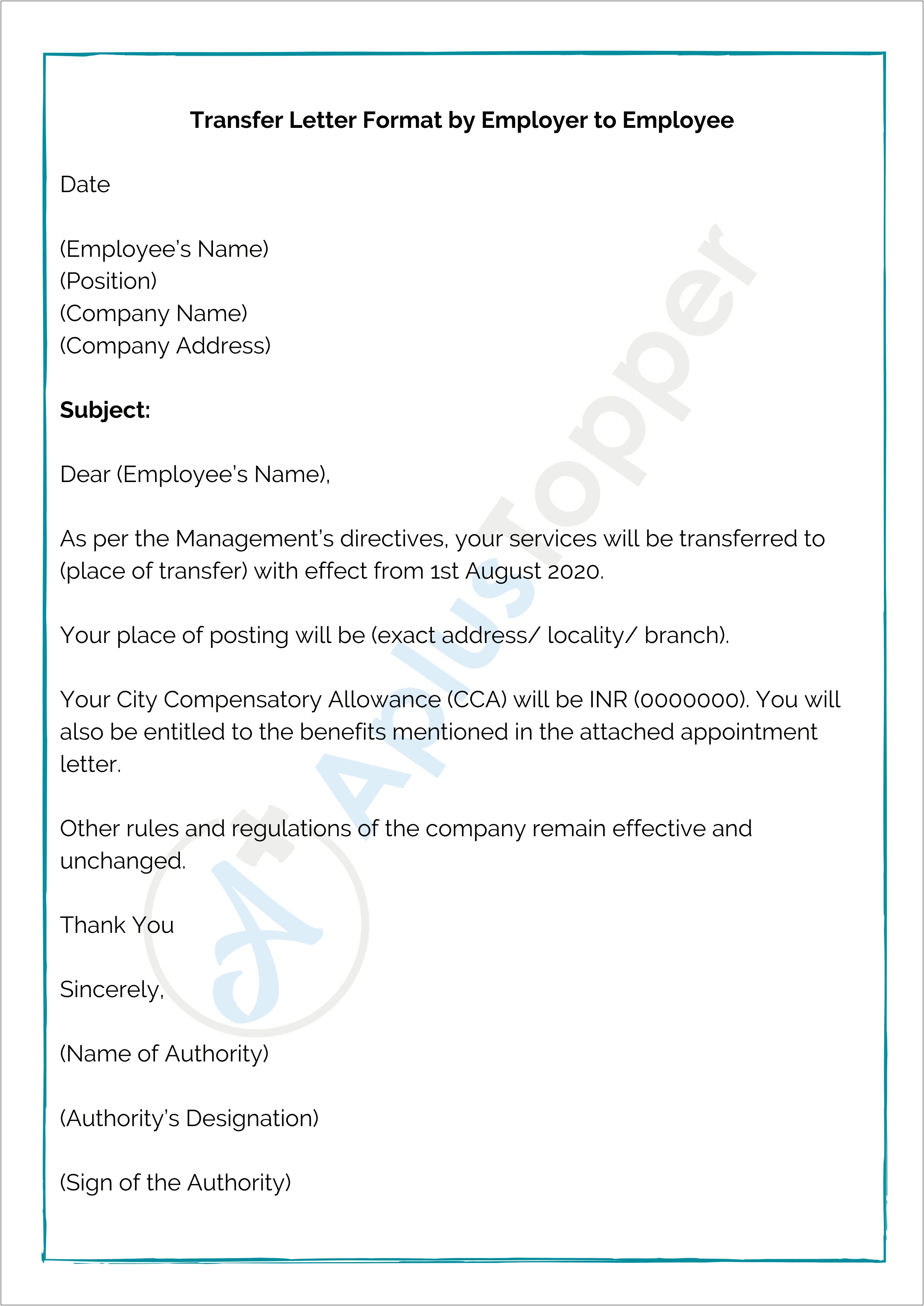 Letter Of Authority Template Account Transfer