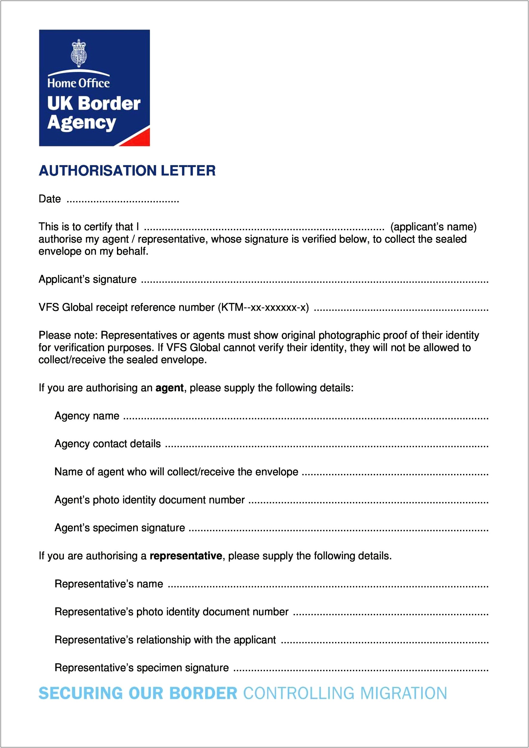 Letter Of Authority To Act On Behalf Template